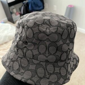 Coach Black and Gray Patterned Hat